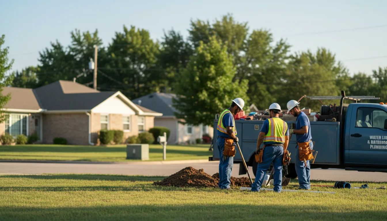 Residential water line and bathroom plumbing service in Miami, TX